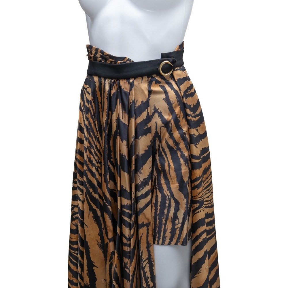 Vintage RARE Roberto Cavalli Tiger Print Silk Wrap Skirt w mini skirt - IT 40 - Picture 6 of 11